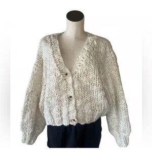 Altar'd State Cream Chunky Knit Cardigan
